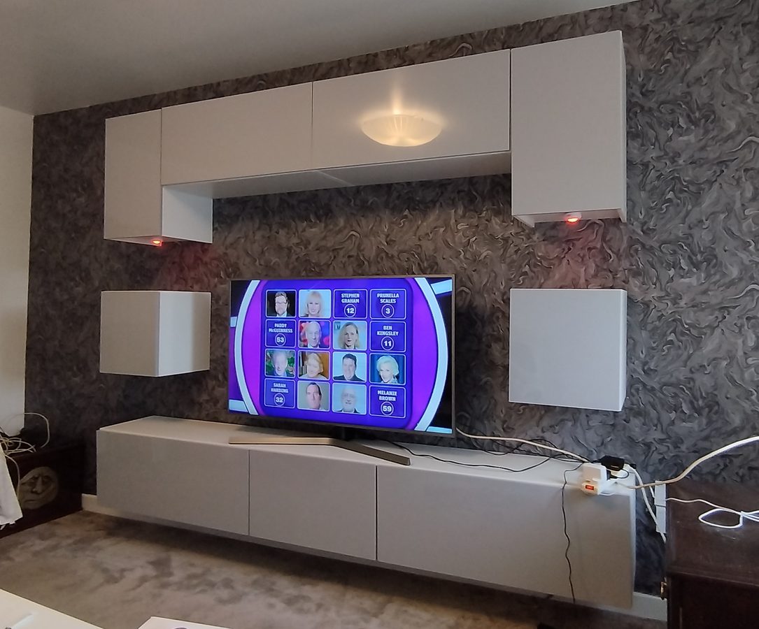 Media wall with TV